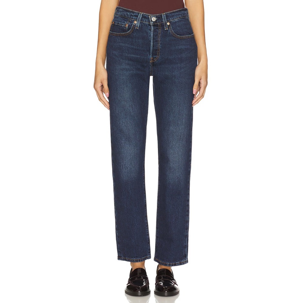 NEW Levi's 501‎ Original Straight Jeans Women Size 14W S Dark Wash Same Intent